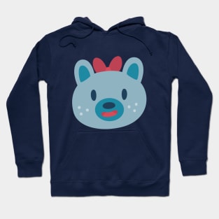 Cute Blue Bear With A Bow Hoodie